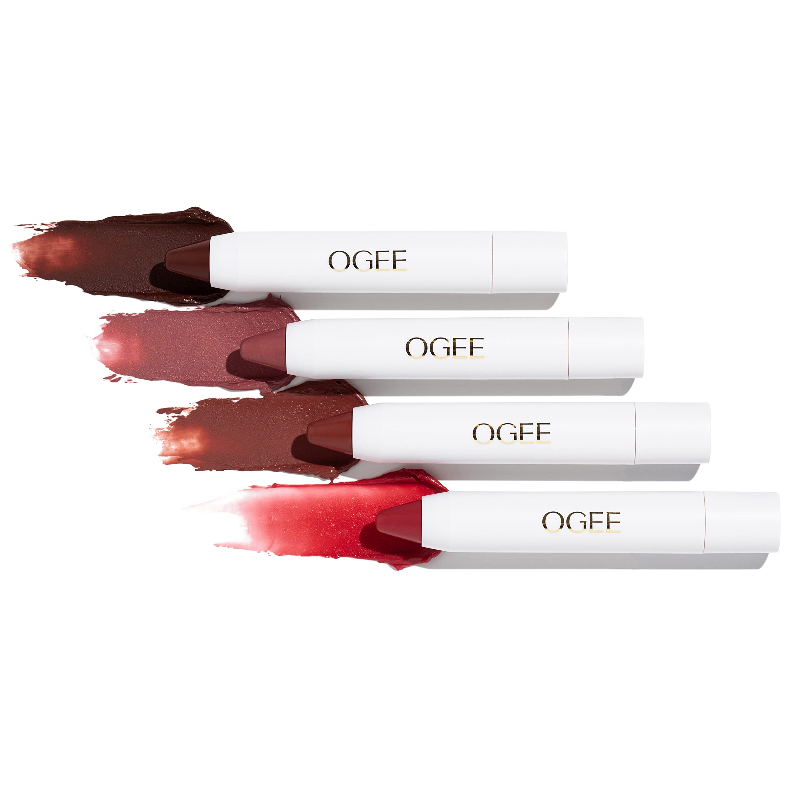 Ogee Tinted Sculpted Lip Oil Blossom Gift Set – 4-Piece Lip Care & Color