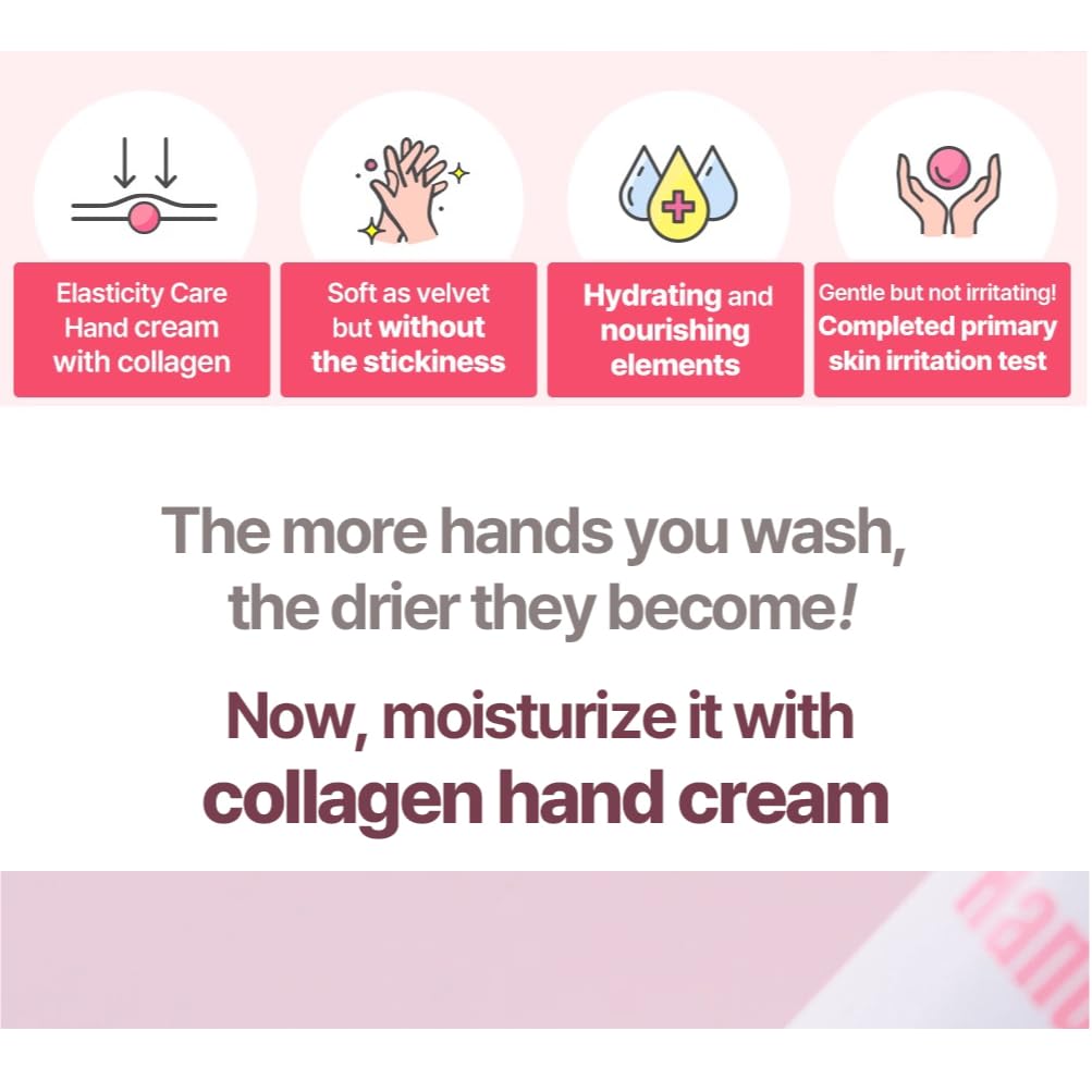 O!GETi Pink Collagen Hand Cream – Dual Collagen, 8-Layer Hyaluronic Acid, Melting Butter Formula
