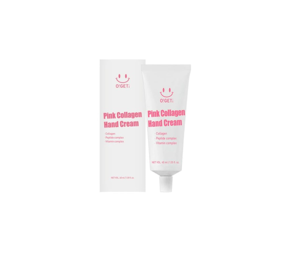 O!GETi Pink Collagen Hand Cream – Dual Collagen, 8-Layer Hyaluronic Acid, Melting Butter Formula
