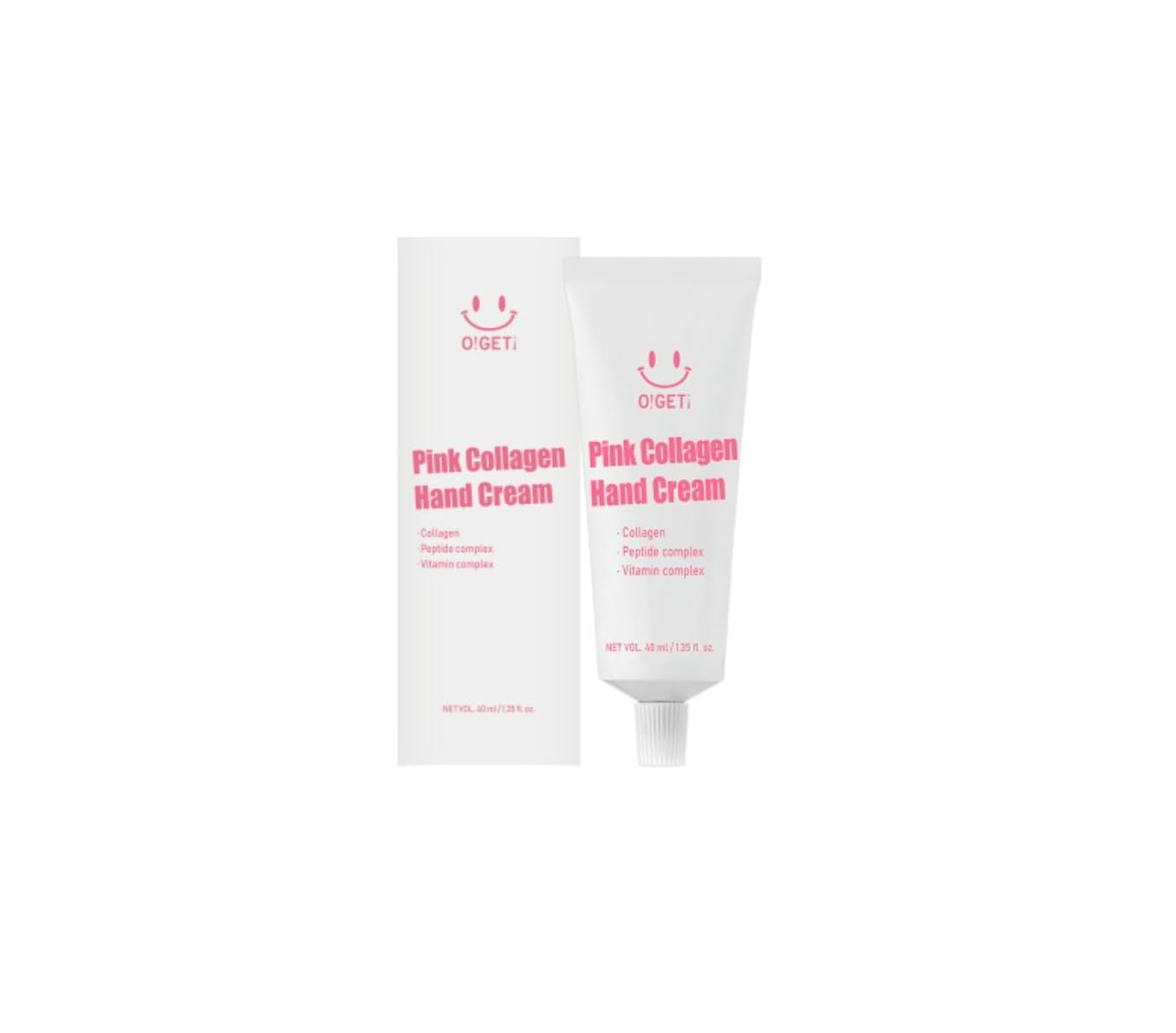 O!GETi Pink Collagen Hand Cream – Dual Collagen, 8-Layer Hyaluronic Acid, Melting Butter Formula