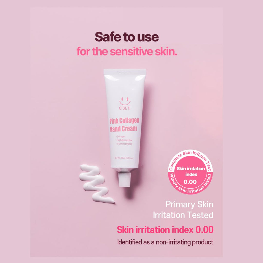 O!GETi Pink Collagen Hand Cream – Dual Collagen, 8-Layer Hyaluronic Acid, Melting Butter Formula