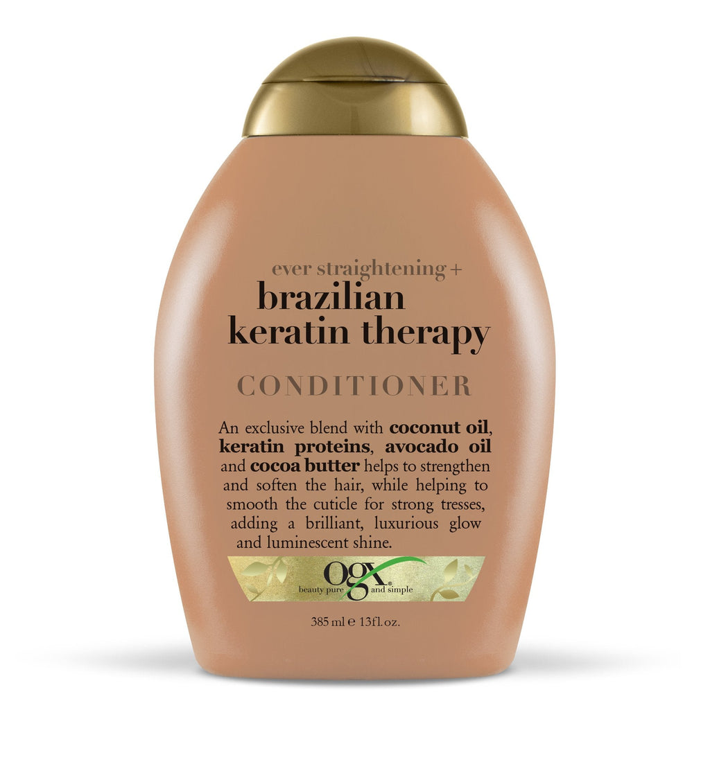 OGX Ever-straightening + Brazilian Keratin Therapy Shampoo & Conditioner Set – 13 oz x 2