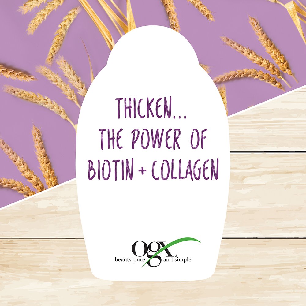 OGX Thick & Full Biotin & Collagen Conditioner – Salon Size 25.4 oz with Pump | Paraben Free, Sulfate Free