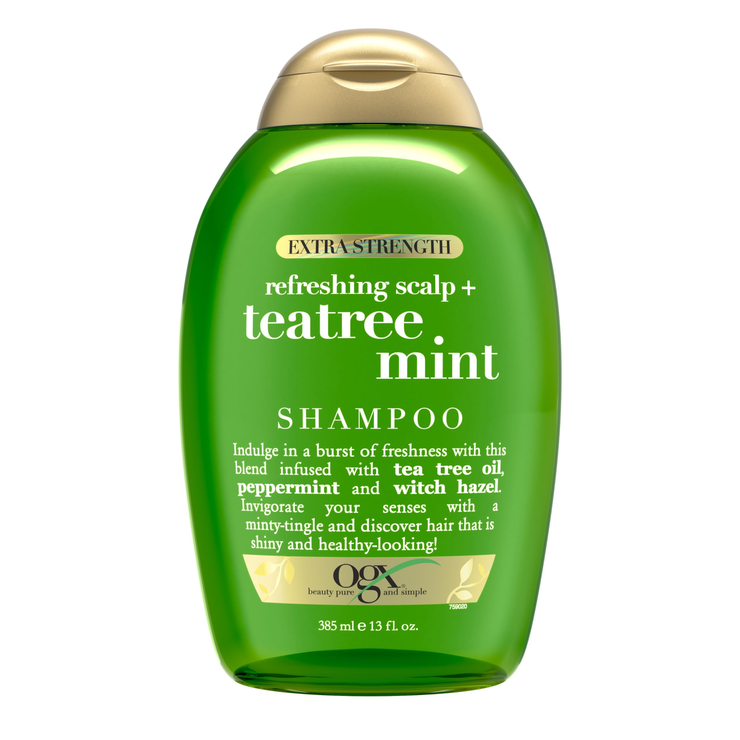 OGX Extra Strength Refreshing Scalp + Teatree Mint Shampoo – Invigorating, Sulfate- & Paraben-Free