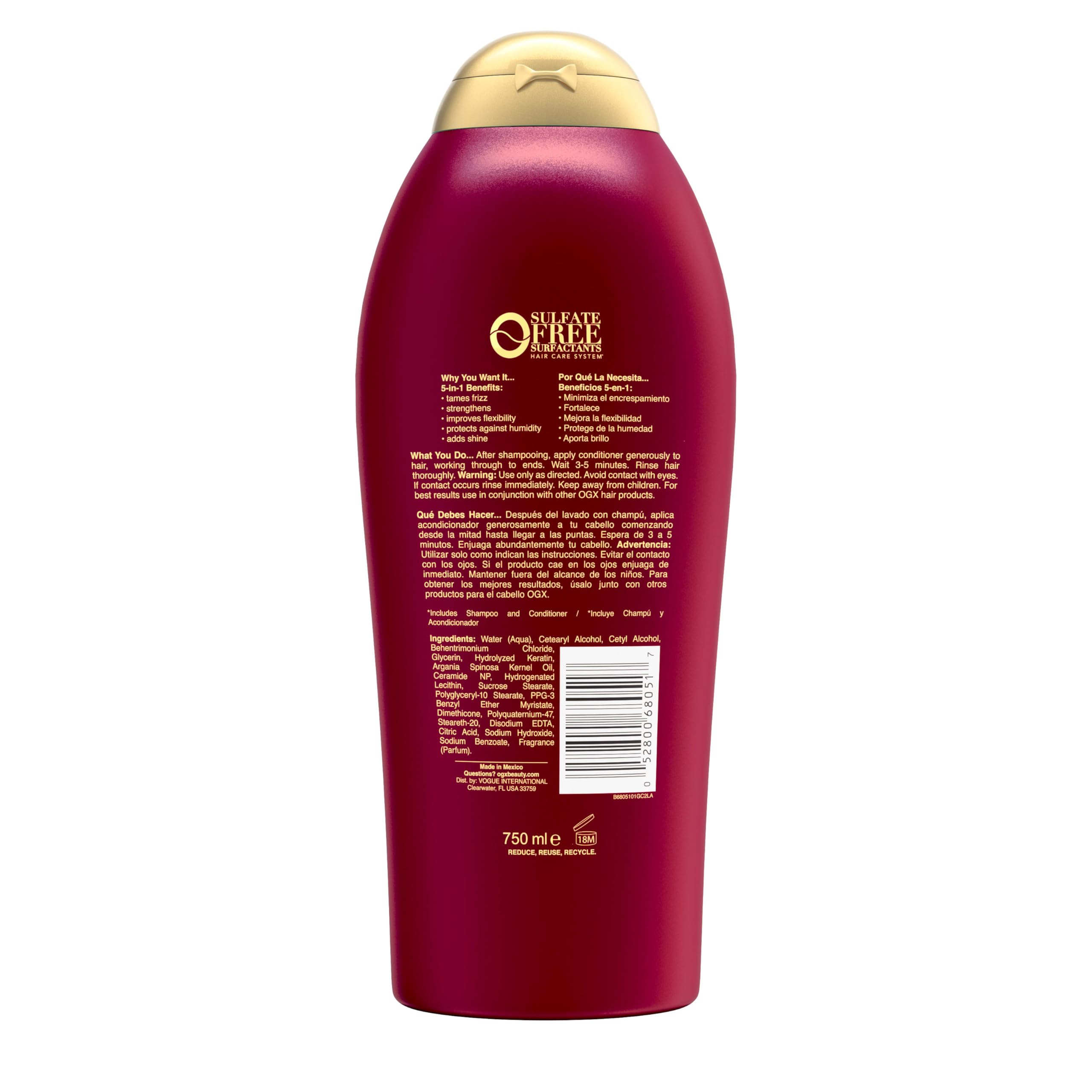 OGX Frizz-Free + Keratin Smoothing Oil Conditioner – 25.4 fl oz