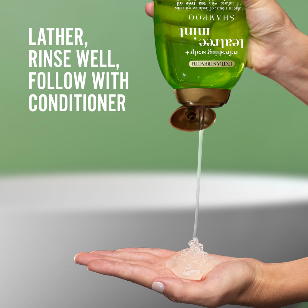 OGX Extra Strength Refreshing Scalp + Teatree Mint Shampoo – Invigorating, Sulfate- & Paraben-Free