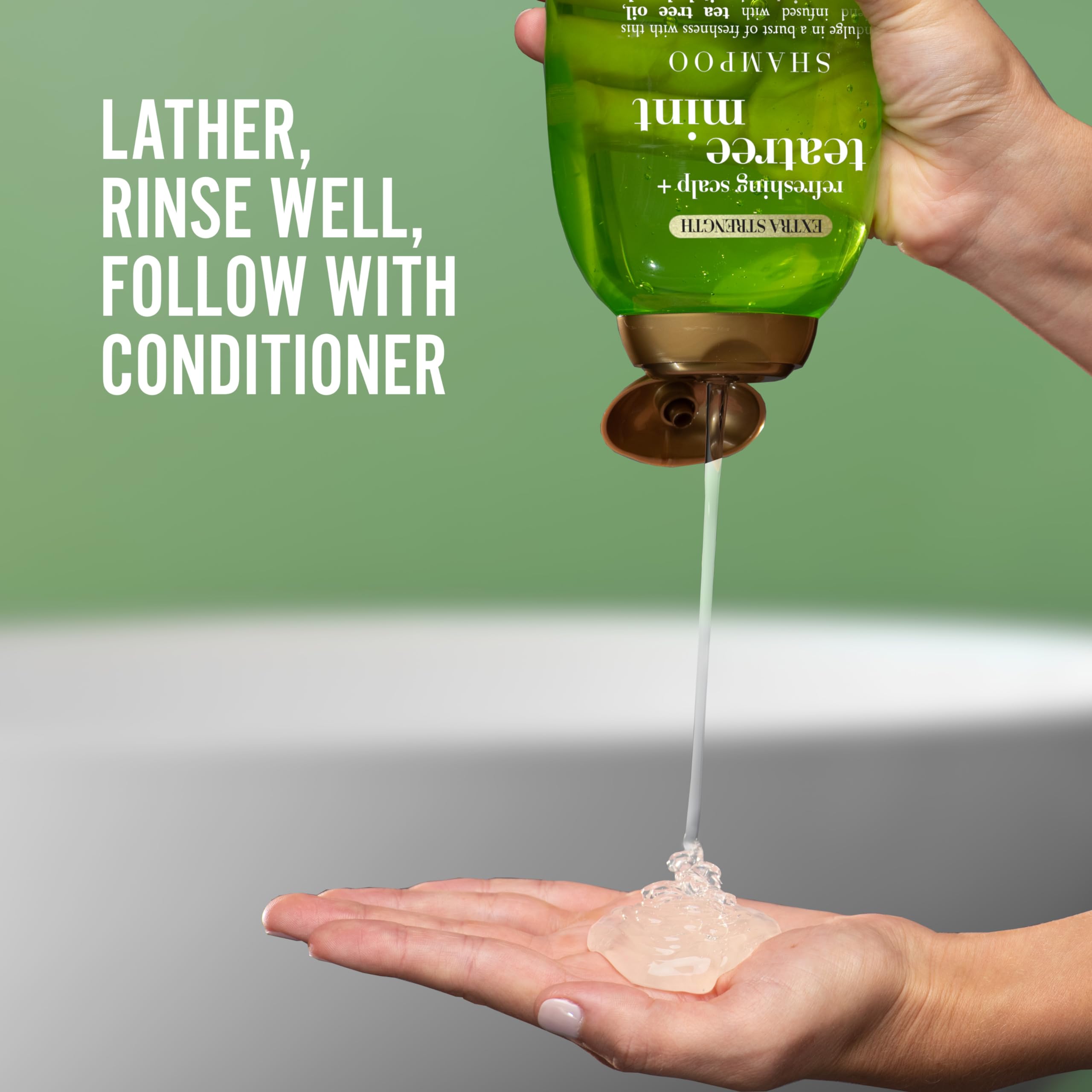 OGX Extra Strength Refreshing Scalp + Teatree Mint Shampoo – Invigorating, Sulfate- & Paraben-Free