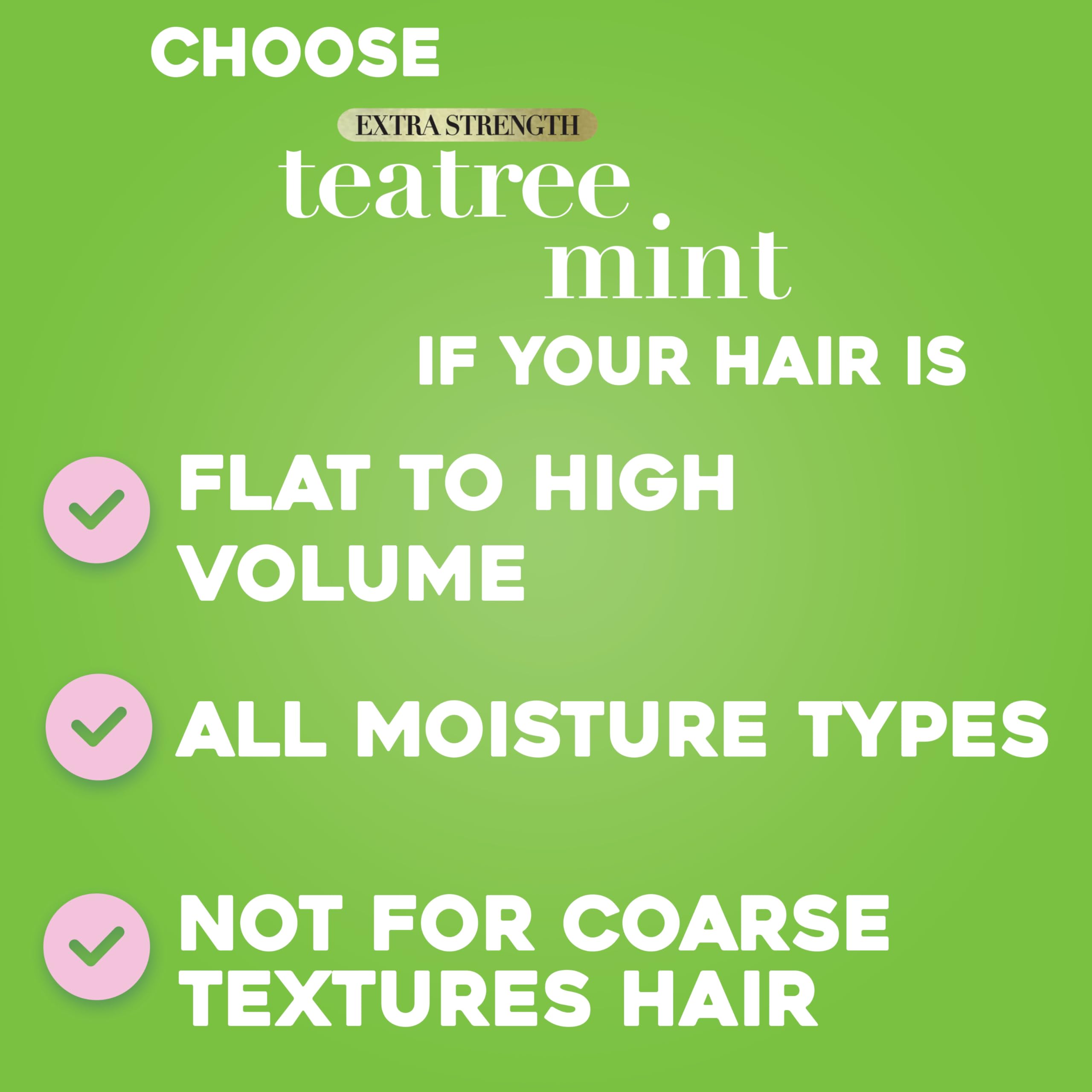 OGX Extra Strength Refreshing Scalp + Teatree Mint Shampoo – Invigorating, Sulfate- & Paraben-Free