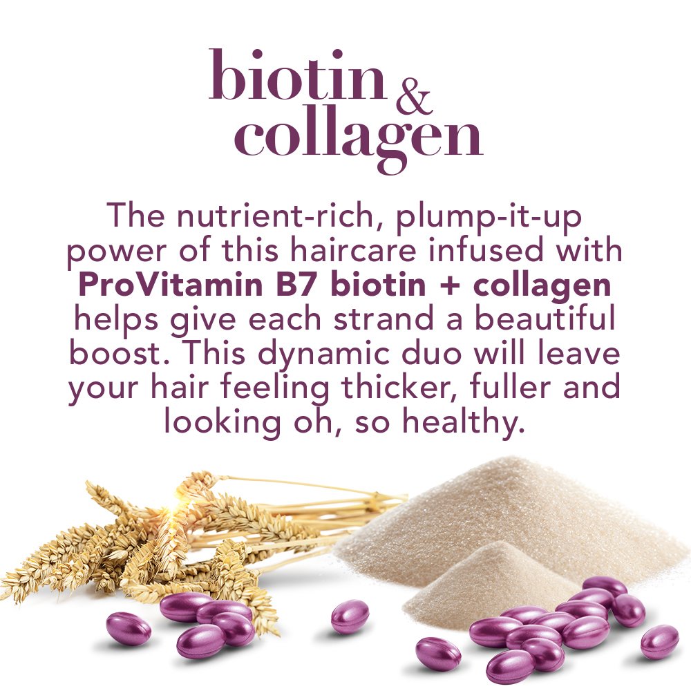 OGX Thick & Full Biotin & Collagen Conditioner – Salon Size 25.4 oz with Pump | Paraben Free, Sulfate Free