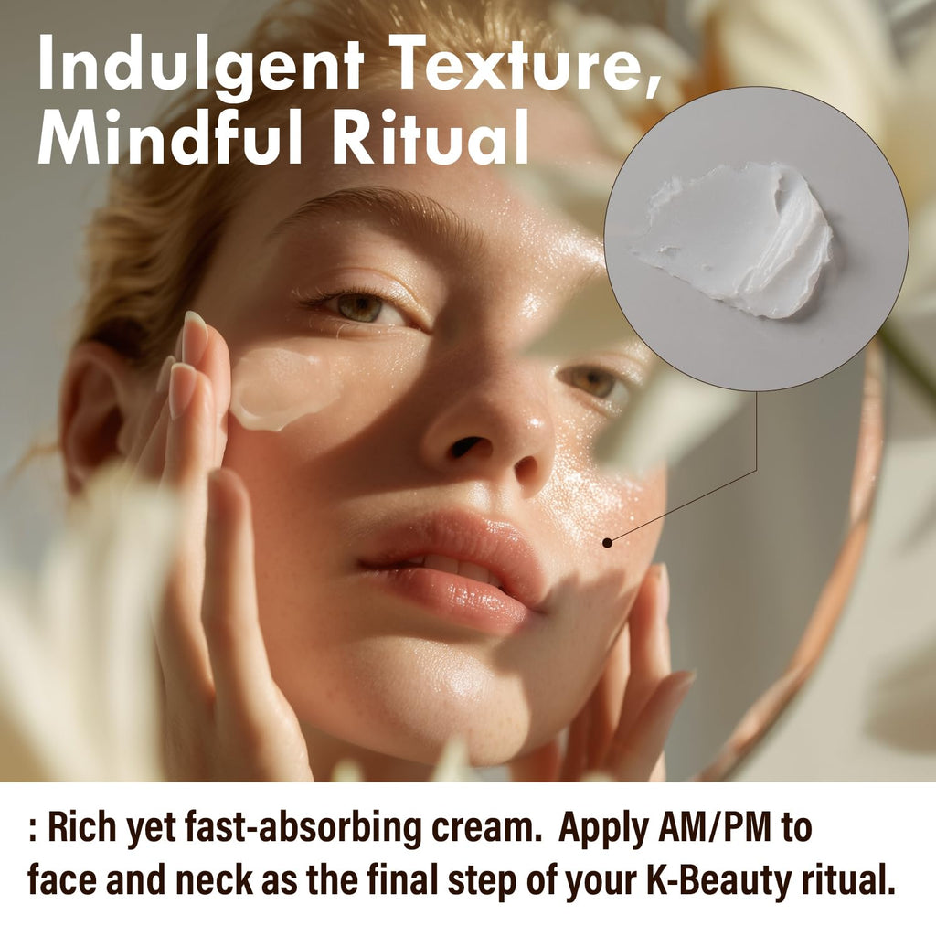 OHMIA Lotus Multi Barrier Cream – Korean Anti-Aging & Firming Moisturizer with Niacinamide & Rice (Fragrance-Free) 1.69 fl oz