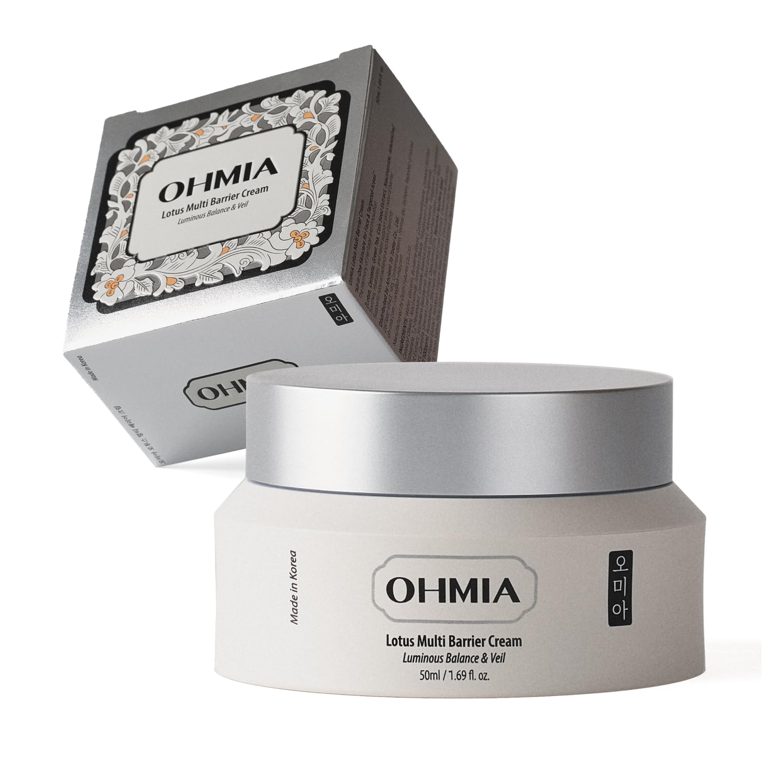 OHMIA Lotus Multi Barrier Cream – Korean Anti-Aging & Firming Moisturizer with Niacinamide & Rice (Fragrance-Free) 1.69 fl oz