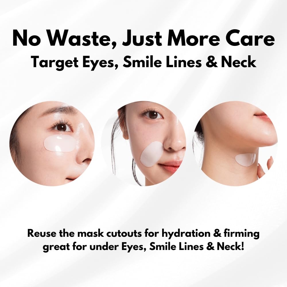 Oh My Pure Hydrogel Collagen Masks – 10-Piece Luxury Korean Skincare Set (5 Anti-Wrinkle + 5 Vegan Mucin)