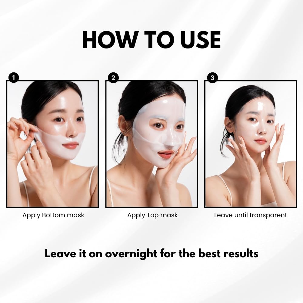 Oh My Pure Hydrogel Collagen Masks – 10-Piece Luxury Korean Skincare Set (5 Anti-Wrinkle + 5 Vegan Mucin)