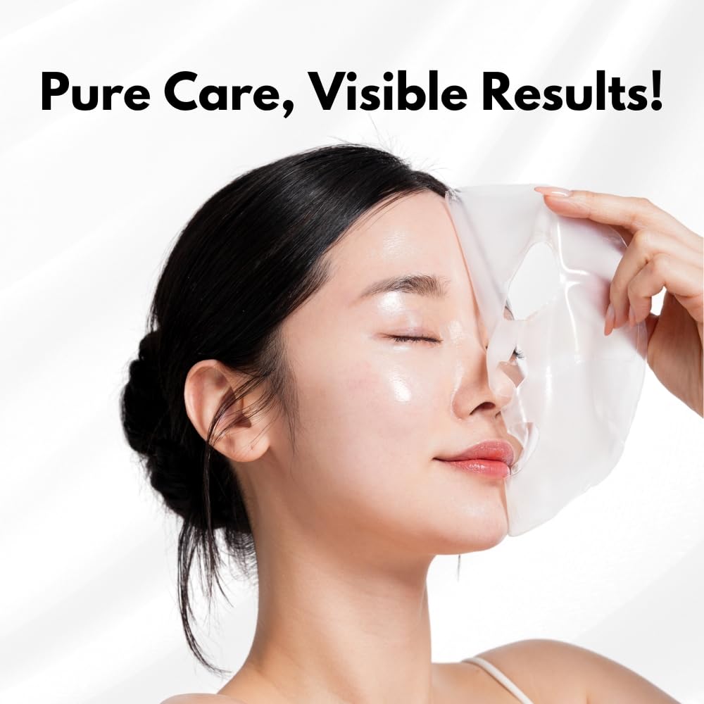 Oh My Pure Hydrogel Collagen Masks – 10-Piece Luxury Korean Skincare Set (5 Anti-Wrinkle + 5 Vegan Mucin)