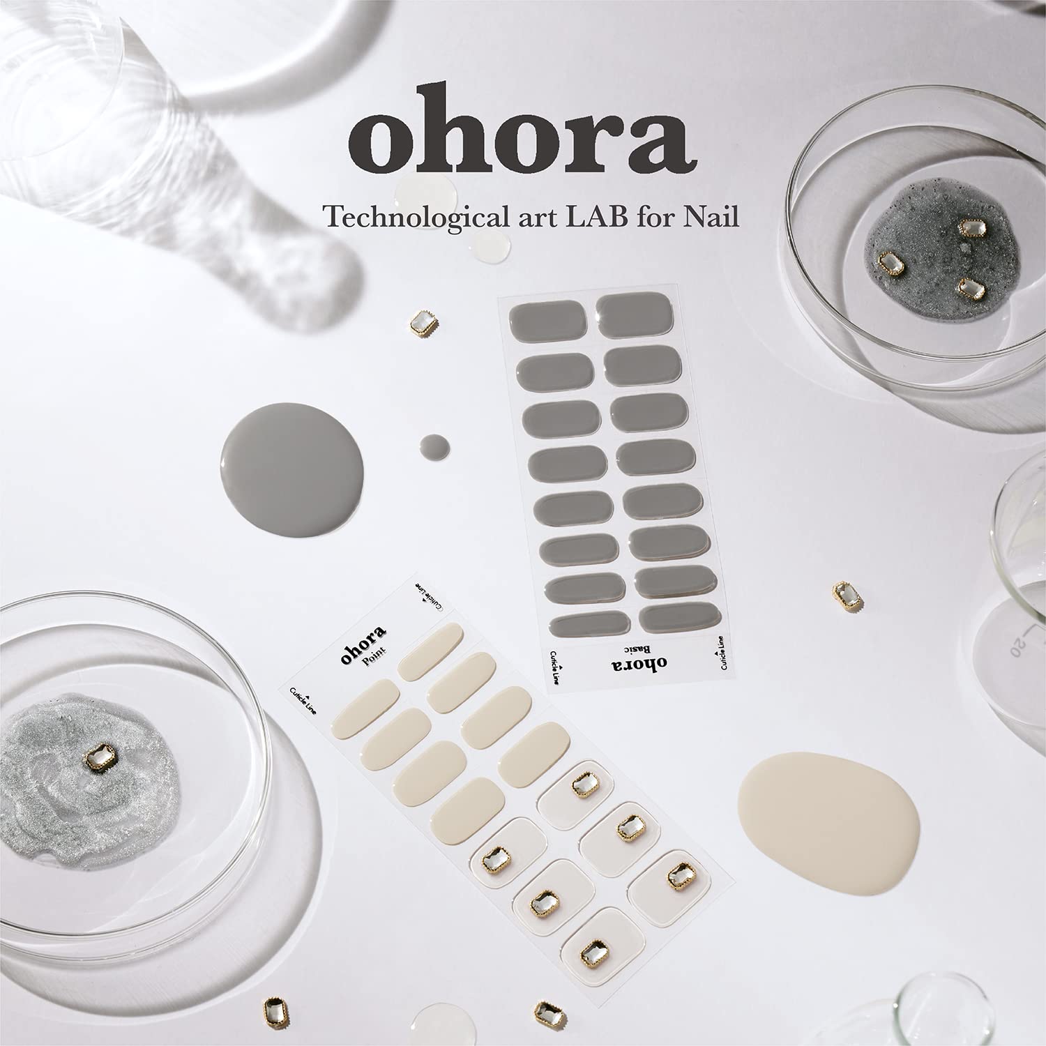 ohora Semi Cured Gel Nail Strips N Tint Reddish – Salon-Quality Nails, Easy Application