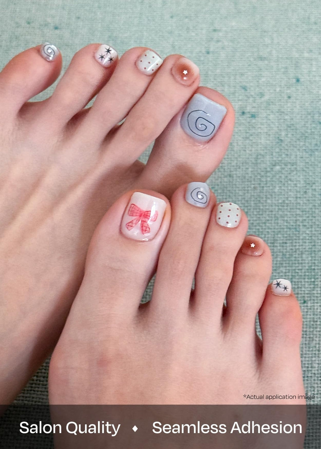 ohora Semi Cured Gel Pedi Strips (P Mini Museum) – Salon-Quality Nail Wraps That Work with Any Nail Lamp