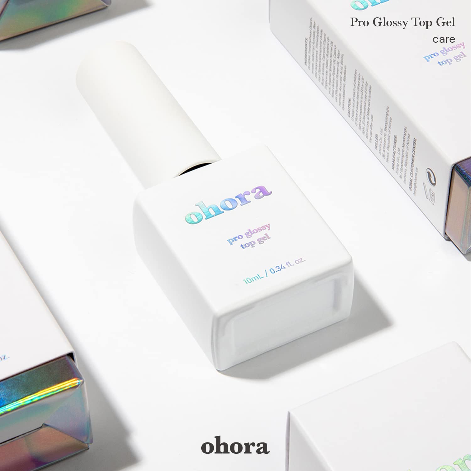 ohora Gel Nail Care (Pro Glossy Top Gel) – Corrects Nail Texture, Easy to Use & Remove for Semi-Cured Nail Strips