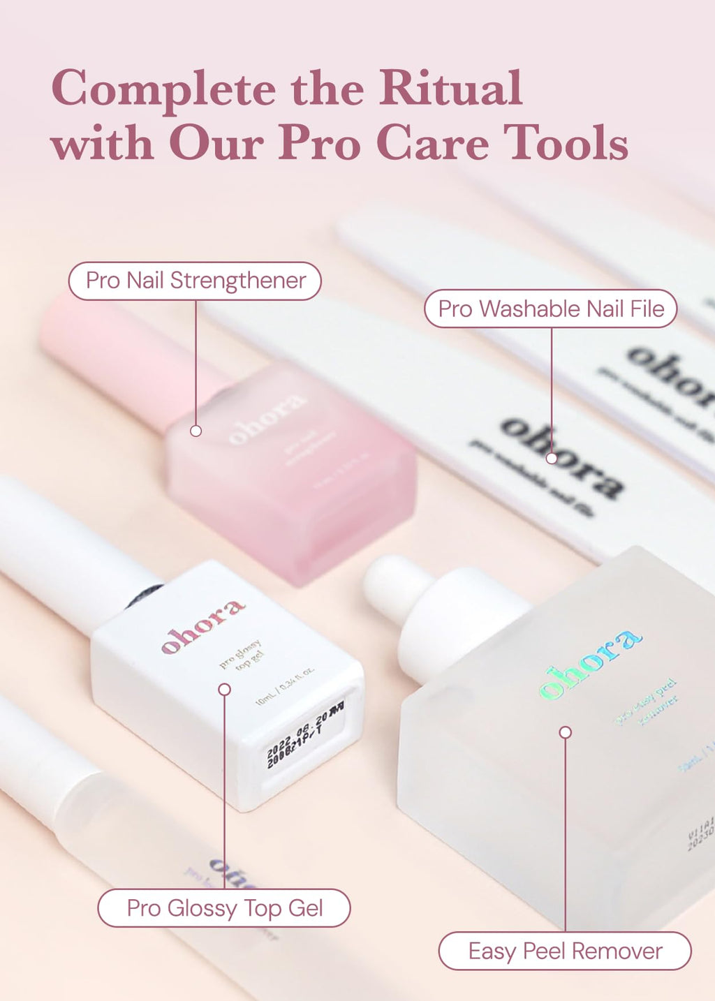 ohora Gel Nail Care Pro Nail Strengthener – Easy Semi-Cured Gel Nail Strips for Salon-Quality Nails