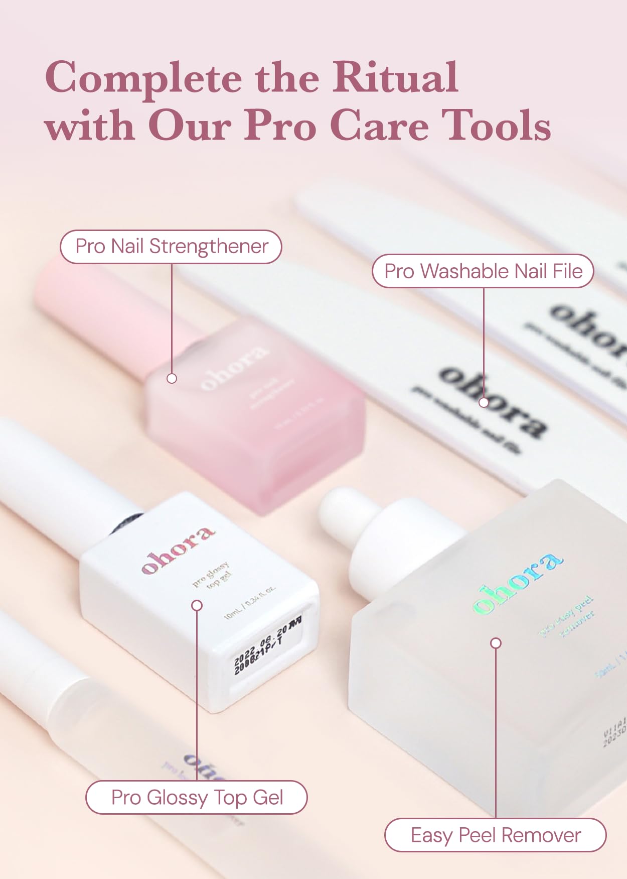 ohora Gel Nail Care Pro Nail Strengthener – Easy Semi-Cured Gel Nail Strips for Salon-Quality Nails