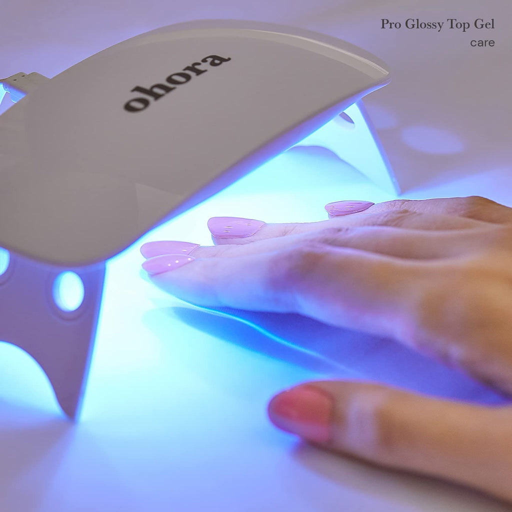 ohora Gel Nail Care (Pro Glossy Top Gel) – Corrects Nail Texture, Easy to Use & Remove for Semi-Cured Nail Strips