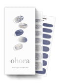 ohora Semi Cured Gel Nail Strips Gleam Blue – Glittery Blue Nails, Easy to Apply, Salon-Quality