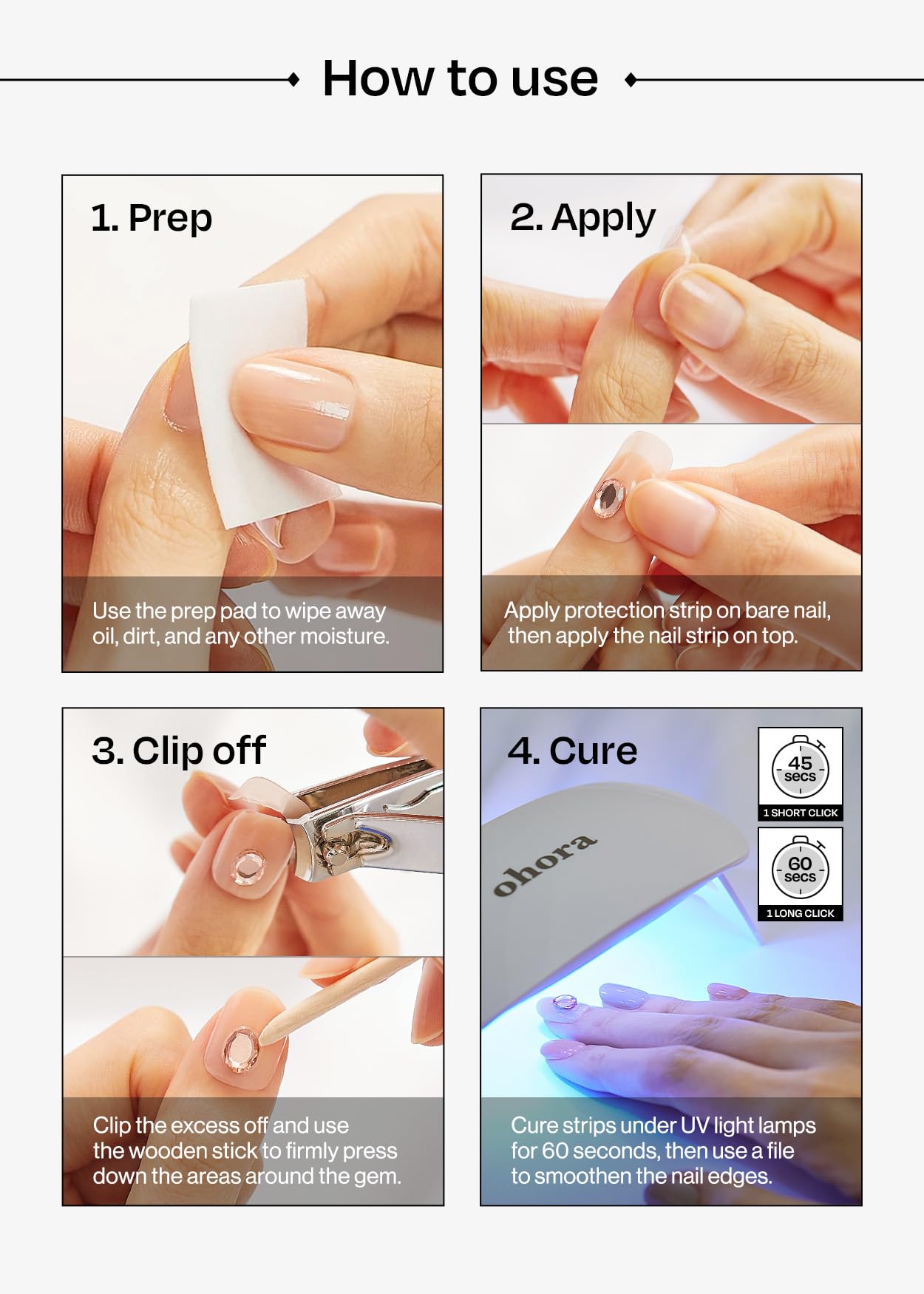 ohora Semi Cured Gel Nail Strips N Mermaid Glow – Salon-Quality, Long-Lasting & Easy to Apply