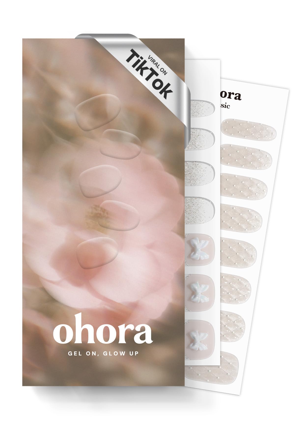 ohora Semi Cured Gel Nail Strips N Grace Bloom – White & Gem