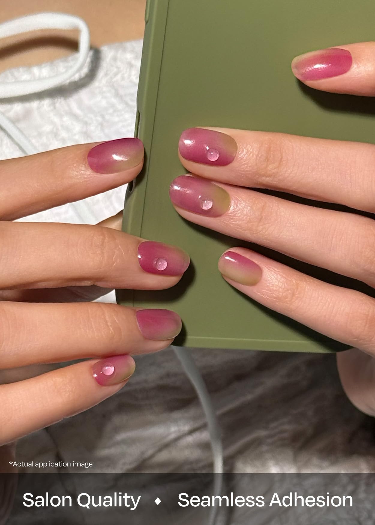 ohora Semi Cured Gel Nail Strips (N Juicy Grape) – Salon-Quality at Home, Easy to Apply & Remove