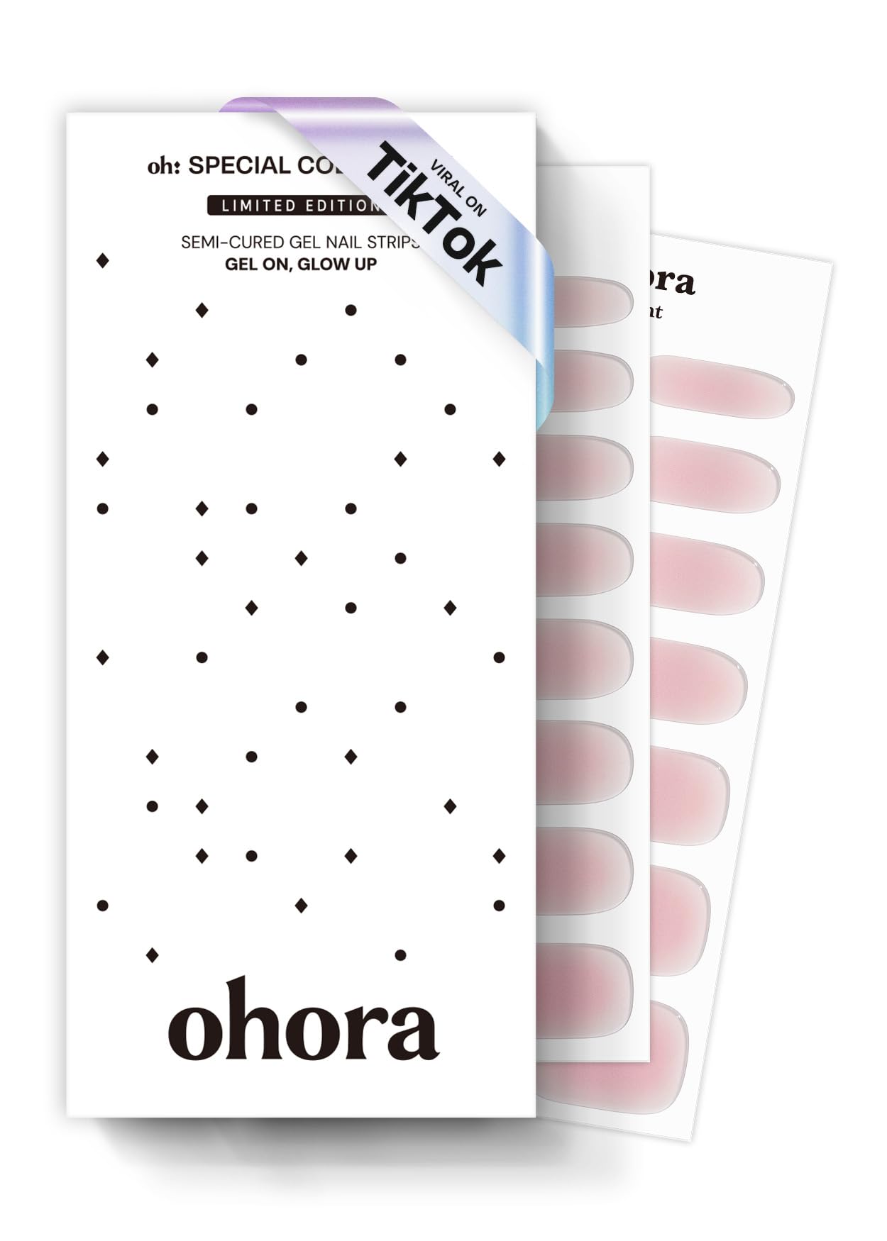 ohora Semi Cured Gel Nail Strips (N Clean Girl) – Pink Jelly, UV/LED Compatible