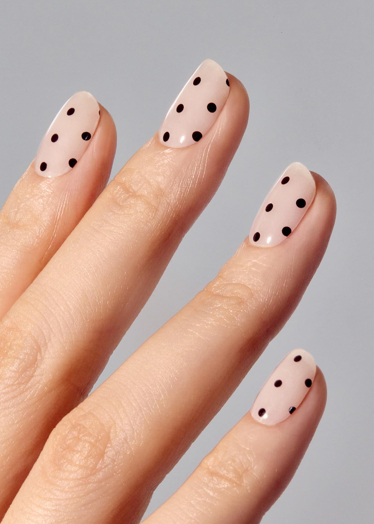 ohora Semi Cured Gel Nail Strips (N Polka Noir) – Works with Any Lamp, Salon-Quality & Long-Lasting