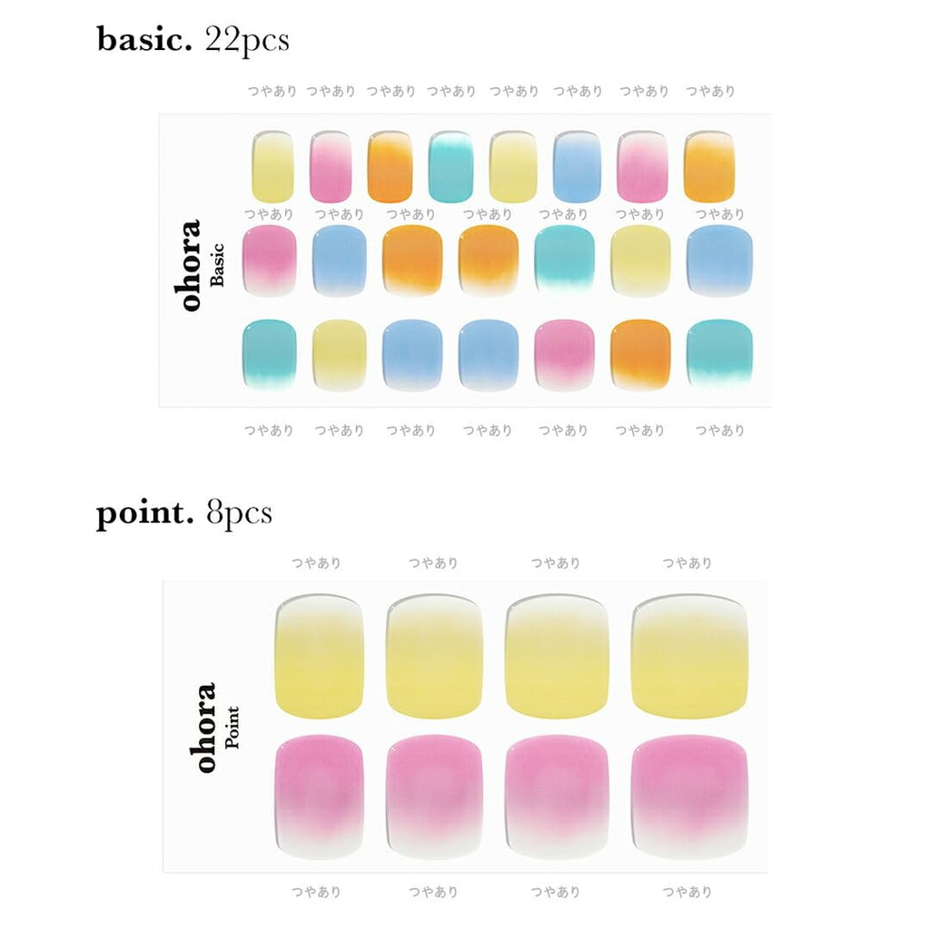 ohora Semi Cured Gel Pedi Strips (P Watercolor) – Salon-Quality, Long Lasting, Easy to Apply & Remove