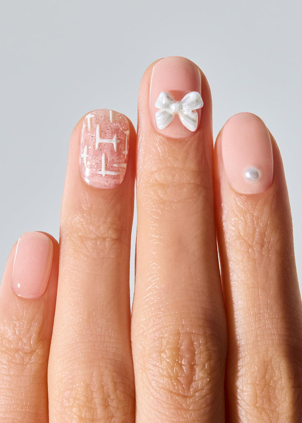 ohora Semi Cured Gel Nail Strips N Cherie Tweed – Salon-Quality Pedi, Any Lamp