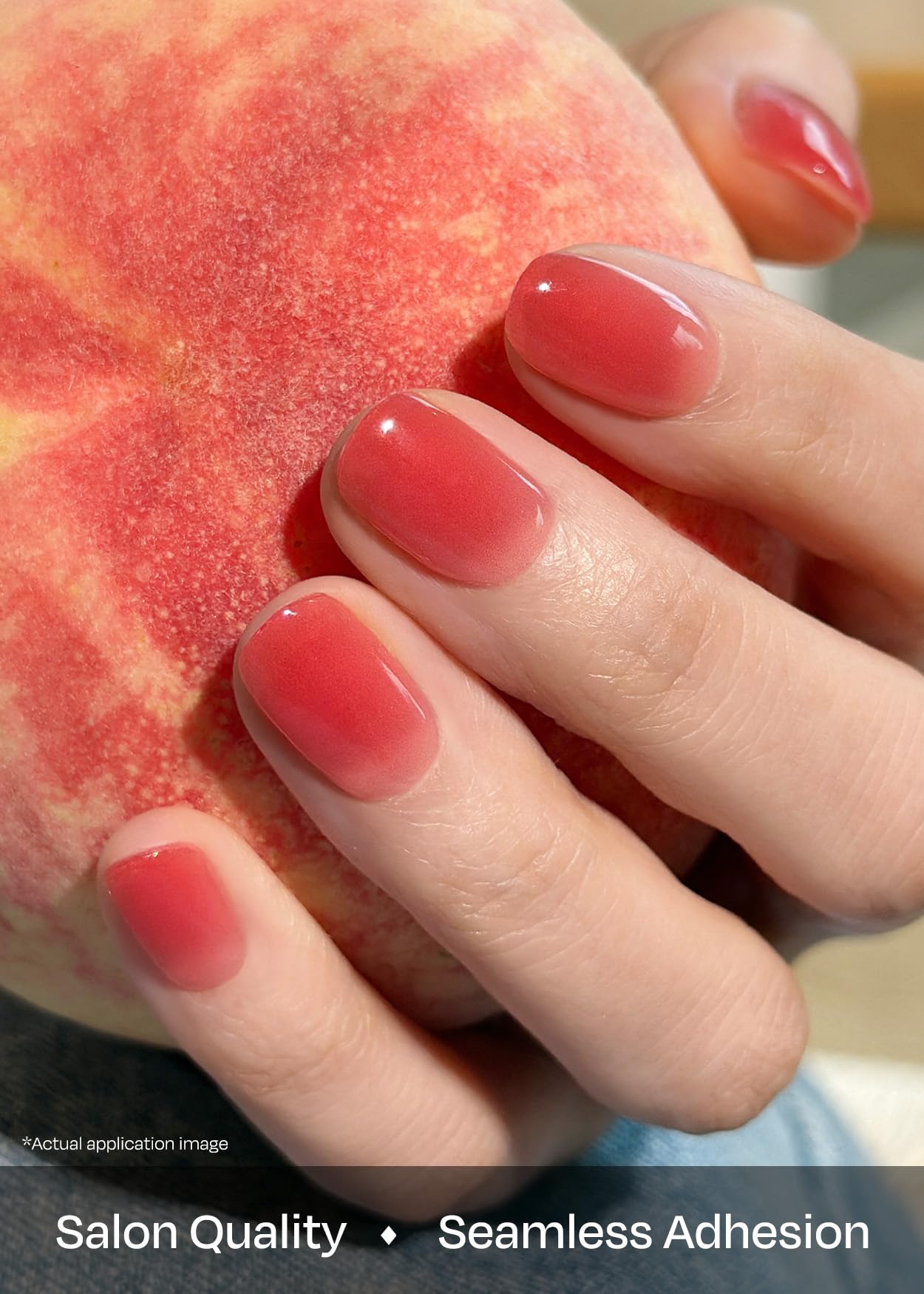 ohora Semi Cured Gel Nail Strips (N Peach Jelly) – Salon-Quality, Long-Lasting, Easy to Apply & Remove