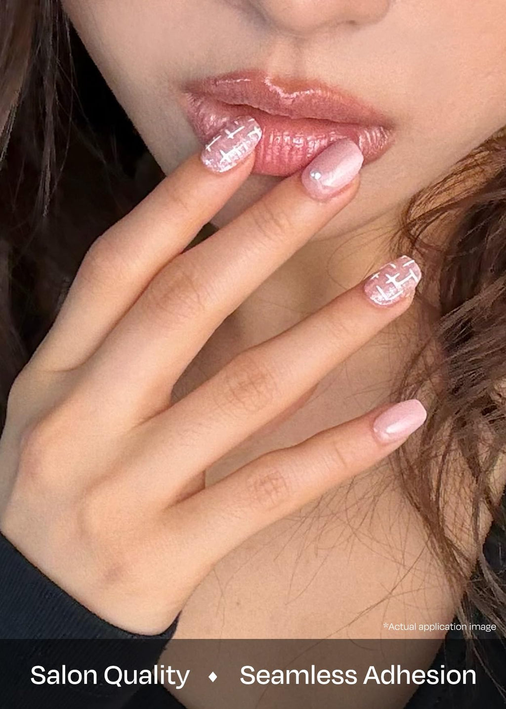 ohora Semi Cured Gel Nail Strips N Cherie Tweed – Salon-Quality Pedi, Any Lamp