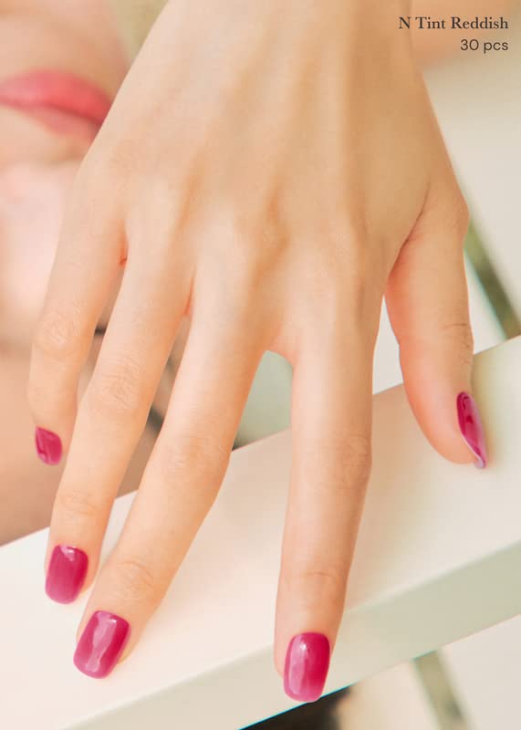 ohora Semi Cured Gel Nail Strips N Tint Reddish – Salon-Quality Nails, Easy Application