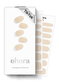 ohora Semi Cured Gel Nail Strips (N Cream Base) – Nude, Salon-Quality, Long Lasting & Easy to Apply (Includes 2 Prep Pads, Nail File & Wooden Stick)