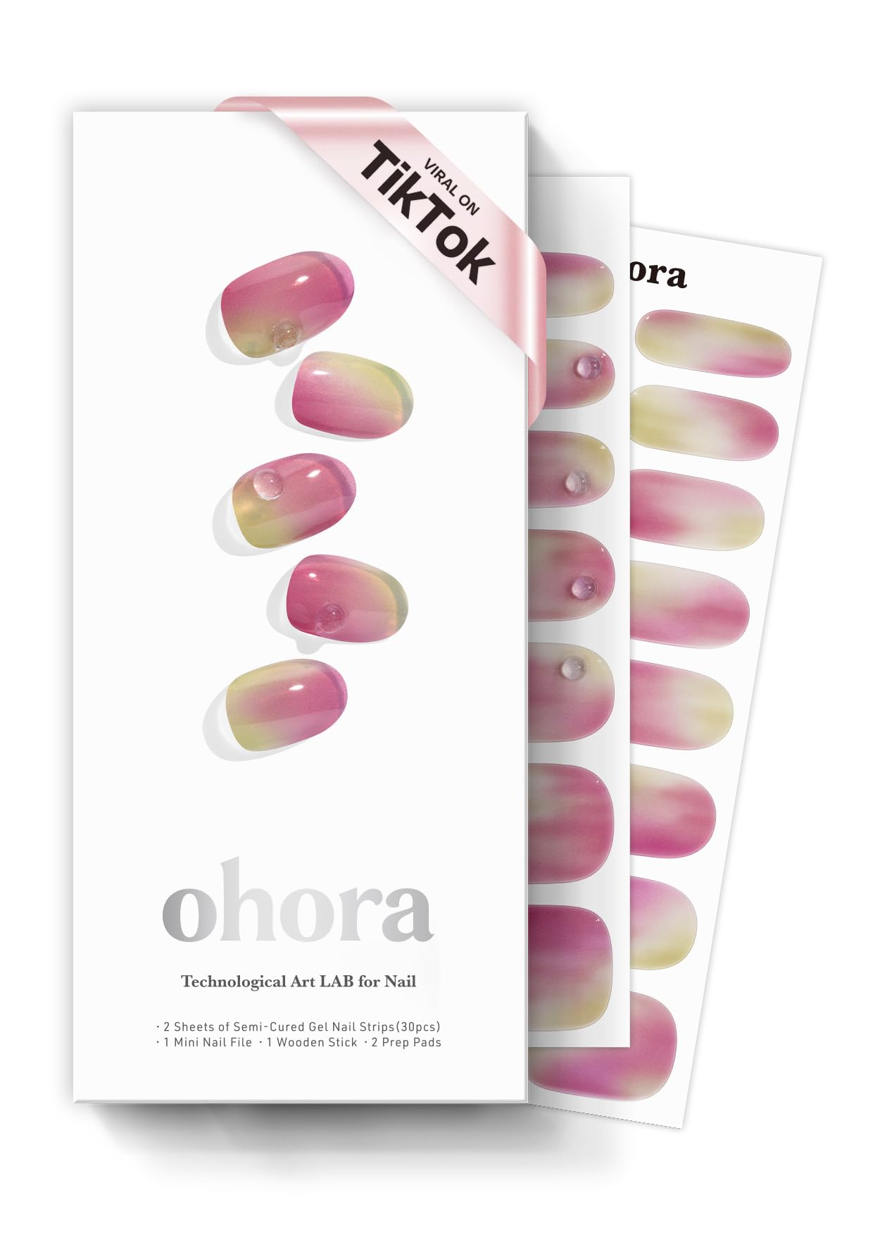 ohora Semi Cured Gel Nail Strips (N Juicy Grape) – Salon-Quality at Home, Easy to Apply & Remove