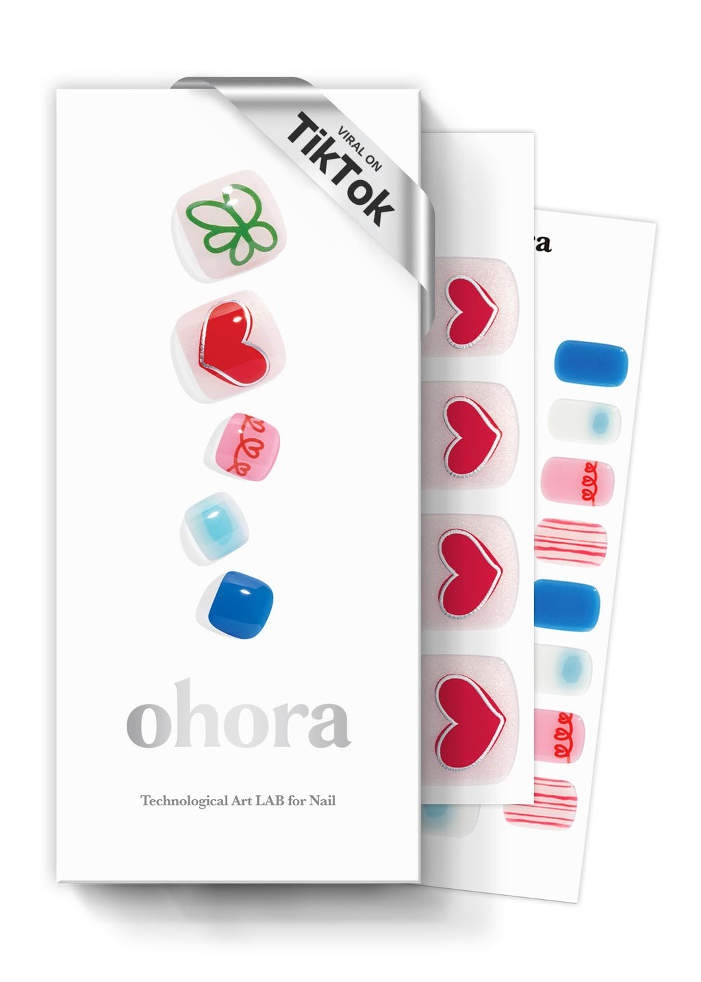 ohora Semi Cured Gel Pedi Strips (P Happy Go Lucky) – Mixed Colors, Works with UV/LED Lamps, Salon-Quality, Easy to Apply & Remove, Includes Prep Pads, Nail File & Wooden Stick