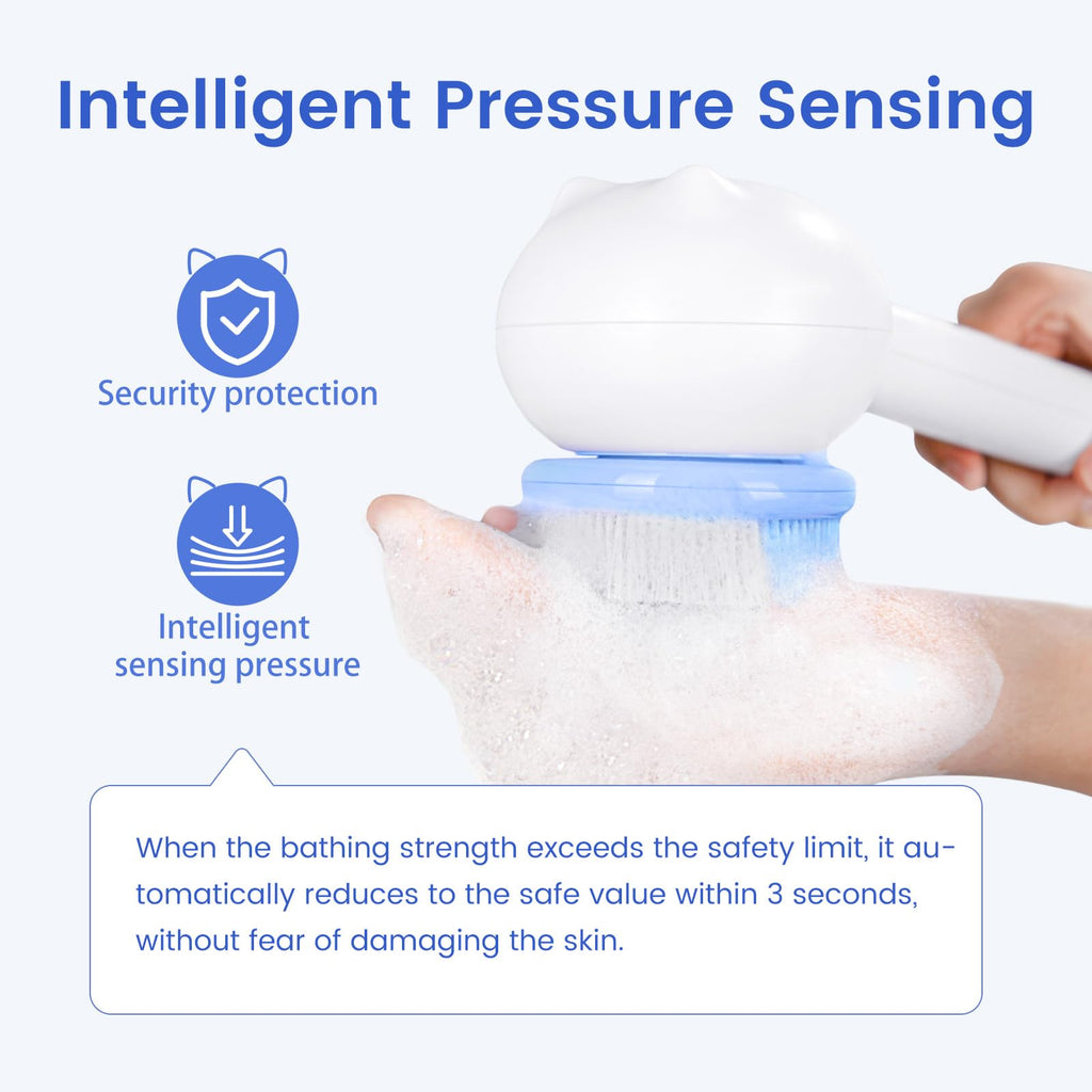 Oh,XIYU Electric Back Scrubber – 2 Heads, 3 Speeds, IPX7 Waterproof, 2200mAh Battery