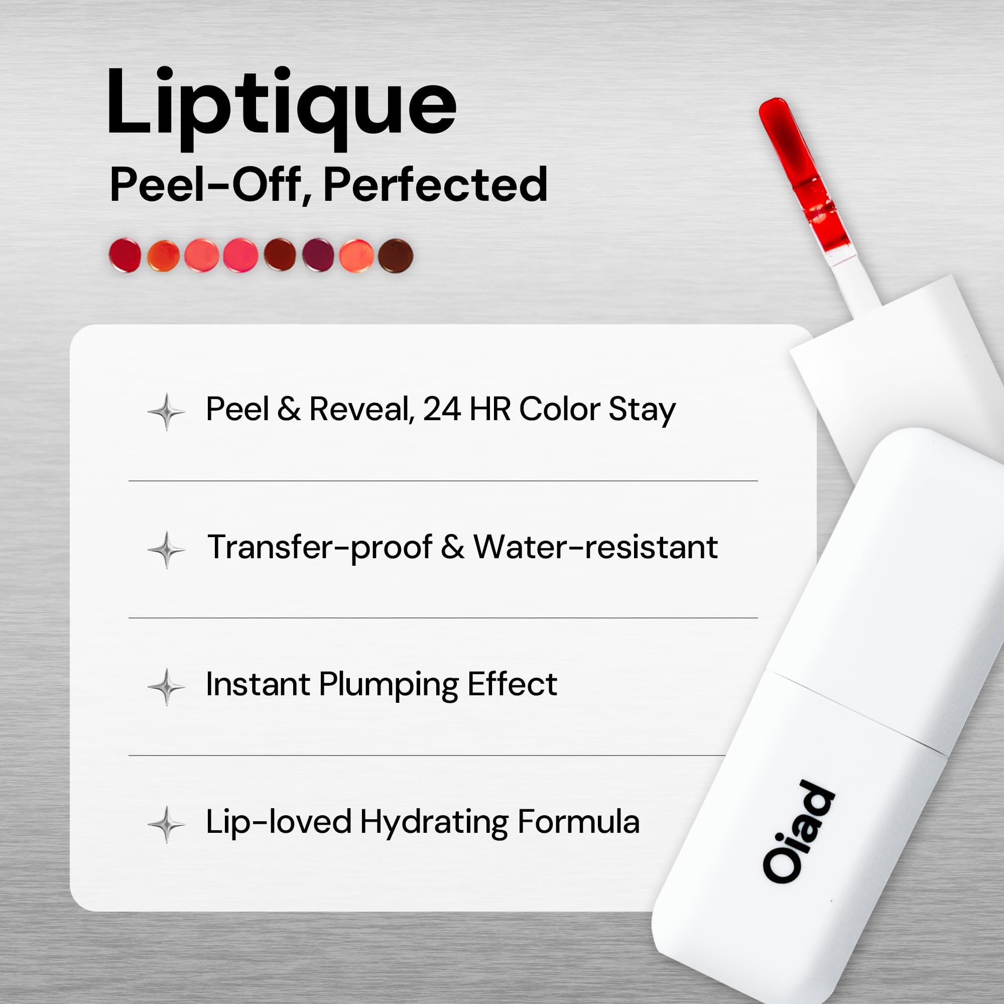 Oiad Liptique Lip Plumping Stain Peel Off – 24H Waterproof Korean Lip Tint