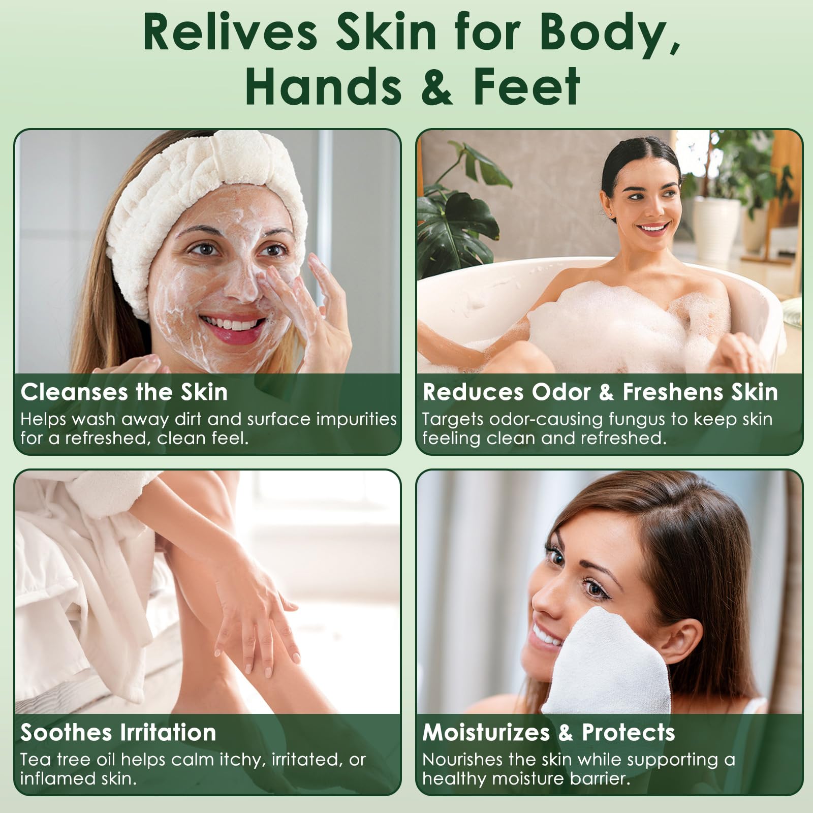 Oiangna Tea Tree Antifungal Soap Bar – 2-Bar Pack for Face & Body Cleanse
