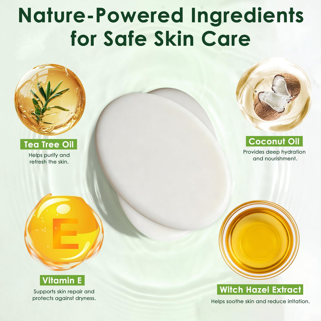 Oiangna Tea Tree Antifungal Soap Bar – 2-Bar Pack for Face & Body Cleanse