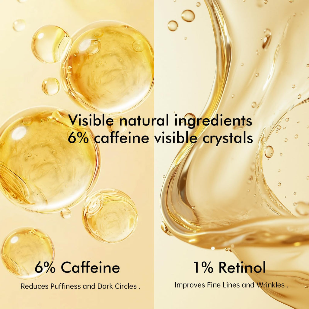 OIDLA 6% Caffeine Eye Cream + 1% Retinol Serum – Brighten & Smooth Eye Contours 0.68 fl oz