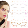 OIIKI 3 Sheets Eye Gems Stickers – Acrylic Face Rhinestones for Eye Makeup, Festivals & Parties