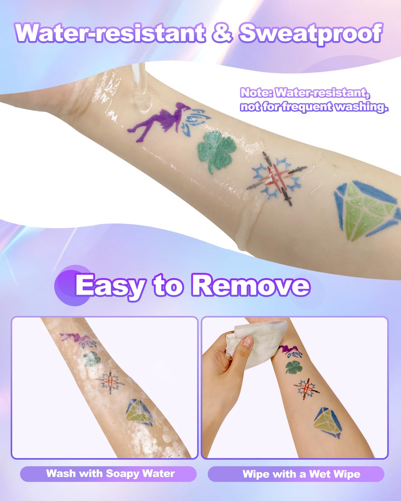 Oiomniv Temporary Tattoo Markers: Metallic Pens + 70 Stencils, Skin-Safe & Water-Resistant