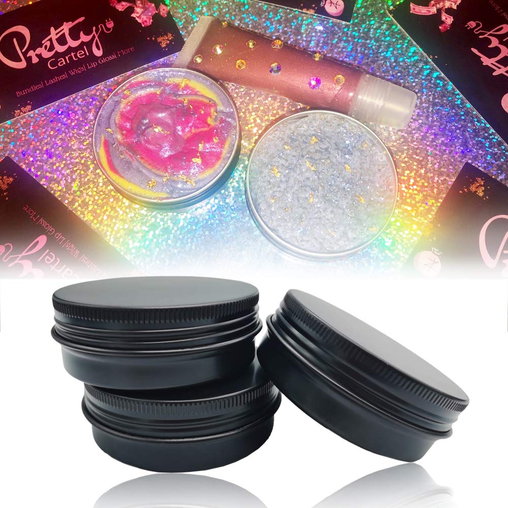 OJYUDD 12-Pack 2 oz Aluminum Tin Jars with Screw Lids – Refillable Sample Containers
