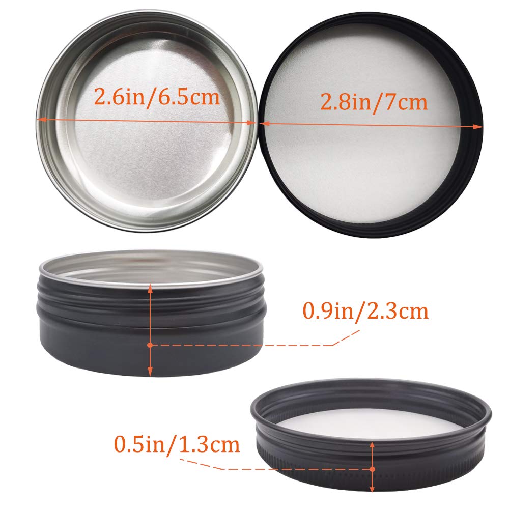 OJYUDD 12-Pack 2 oz Aluminum Tin Jars with Screw Lids – Refillable Sample Containers