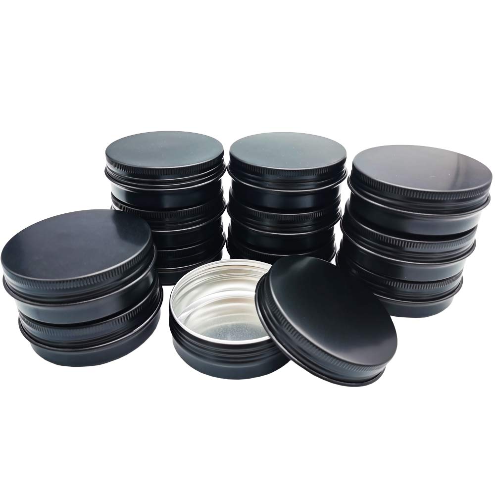 OJYUDD 12-Pack 2 oz Aluminum Tin Jars with Screw Lids – Refillable Sample Containers