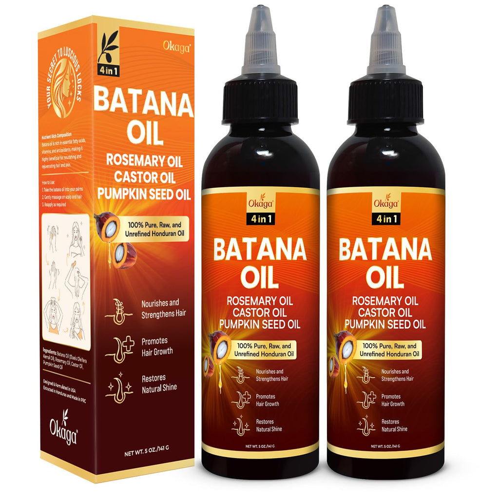 Okaga Batana Oil for Hair Growth – Rosemary, Castor & Pumpkin Seed Oils (2PK)
