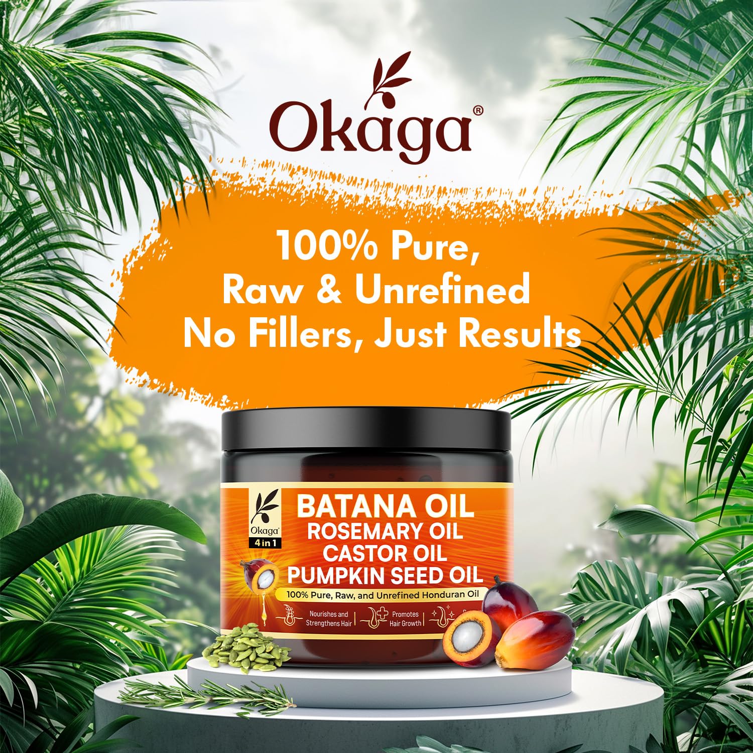 Okaga Batana Oil for Hair Growth – All-in-One Botanical Blend (3PK)